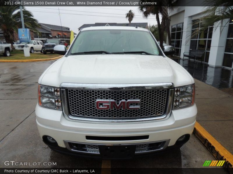 White Diamond Tricoat / Cocoa/Light Cashmere 2012 GMC Sierra 1500 Denali Crew Cab