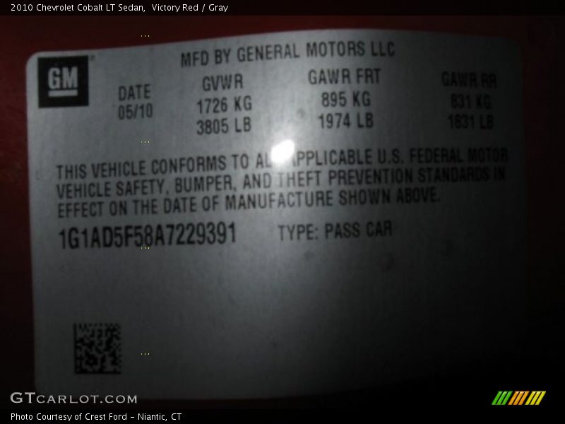 Victory Red / Gray 2010 Chevrolet Cobalt LT Sedan