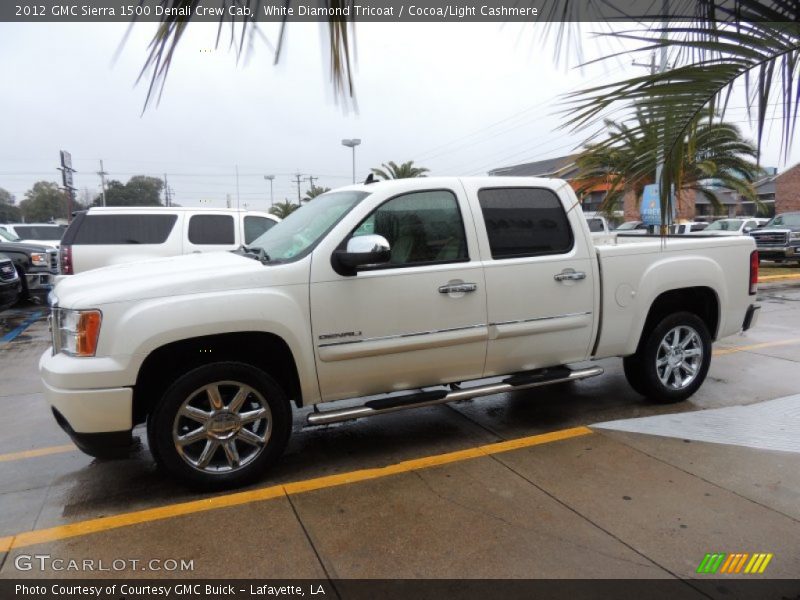 White Diamond Tricoat / Cocoa/Light Cashmere 2012 GMC Sierra 1500 Denali Crew Cab