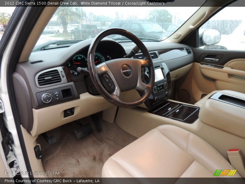 White Diamond Tricoat / Cocoa/Light Cashmere 2012 GMC Sierra 1500 Denali Crew Cab