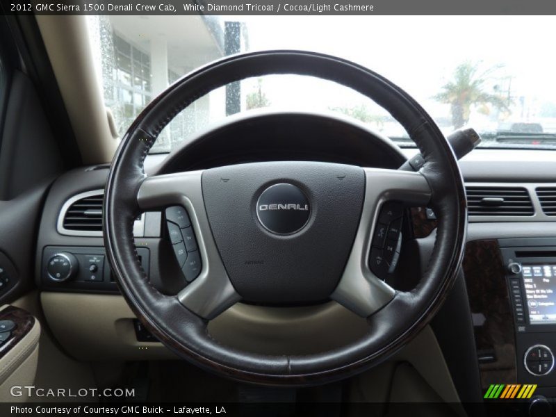 White Diamond Tricoat / Cocoa/Light Cashmere 2012 GMC Sierra 1500 Denali Crew Cab