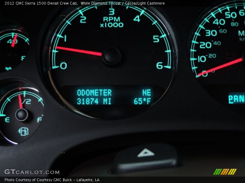 White Diamond Tricoat / Cocoa/Light Cashmere 2012 GMC Sierra 1500 Denali Crew Cab