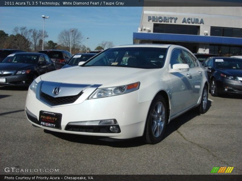 White Diamond Pearl / Taupe Gray 2011 Acura TL 3.5 Technology
