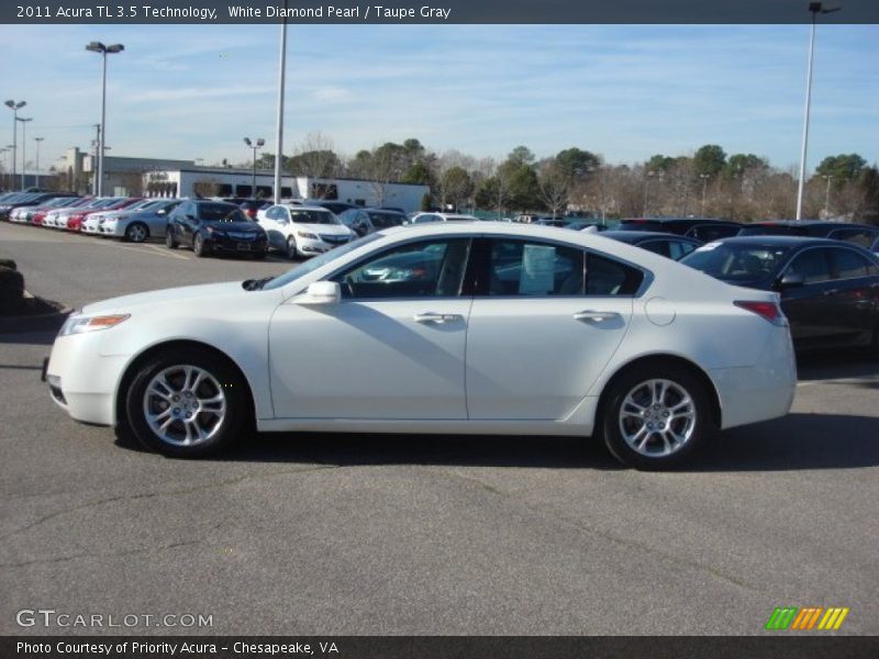 White Diamond Pearl / Taupe Gray 2011 Acura TL 3.5 Technology