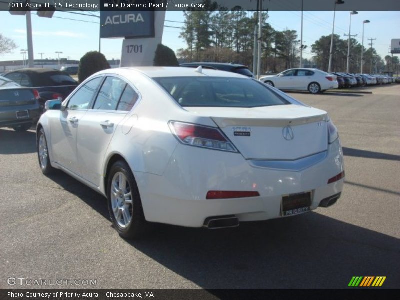 White Diamond Pearl / Taupe Gray 2011 Acura TL 3.5 Technology