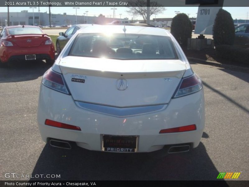 White Diamond Pearl / Taupe Gray 2011 Acura TL 3.5 Technology