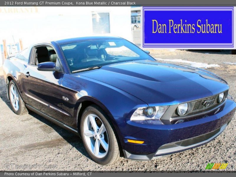 Kona Blue Metallic / Charcoal Black 2012 Ford Mustang GT Premium Coupe