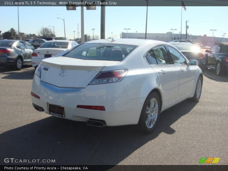 White Diamond Pearl / Taupe Gray 2011 Acura TL 3.5 Technology