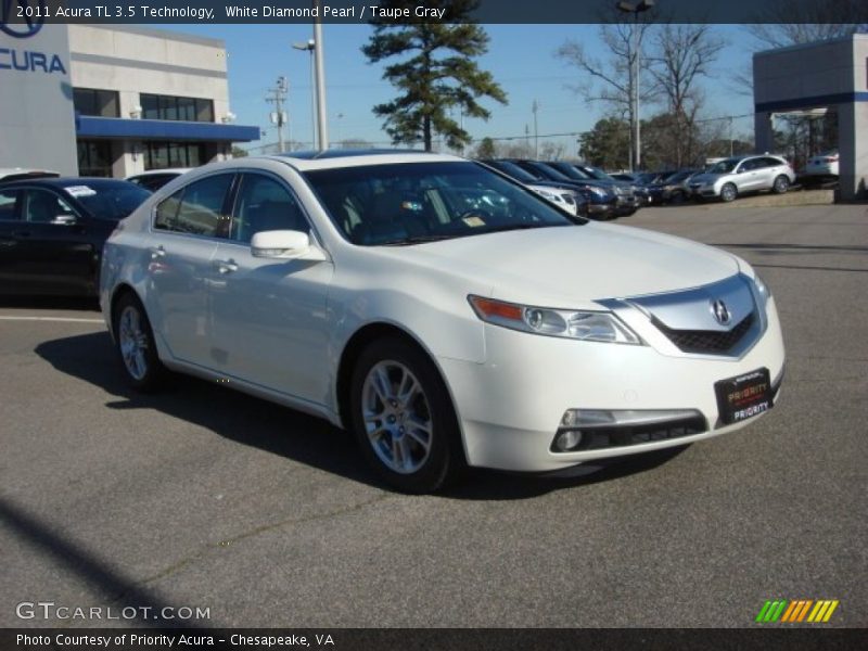 White Diamond Pearl / Taupe Gray 2011 Acura TL 3.5 Technology