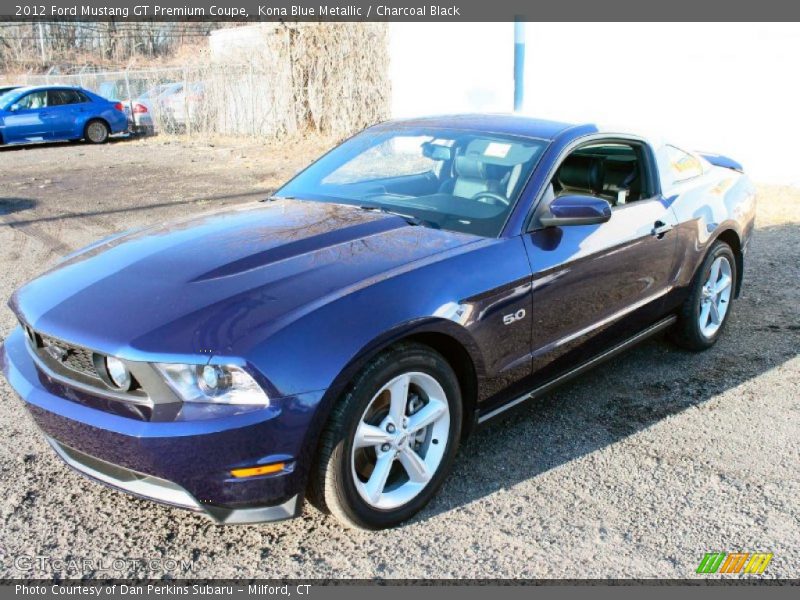 Kona Blue Metallic / Charcoal Black 2012 Ford Mustang GT Premium Coupe