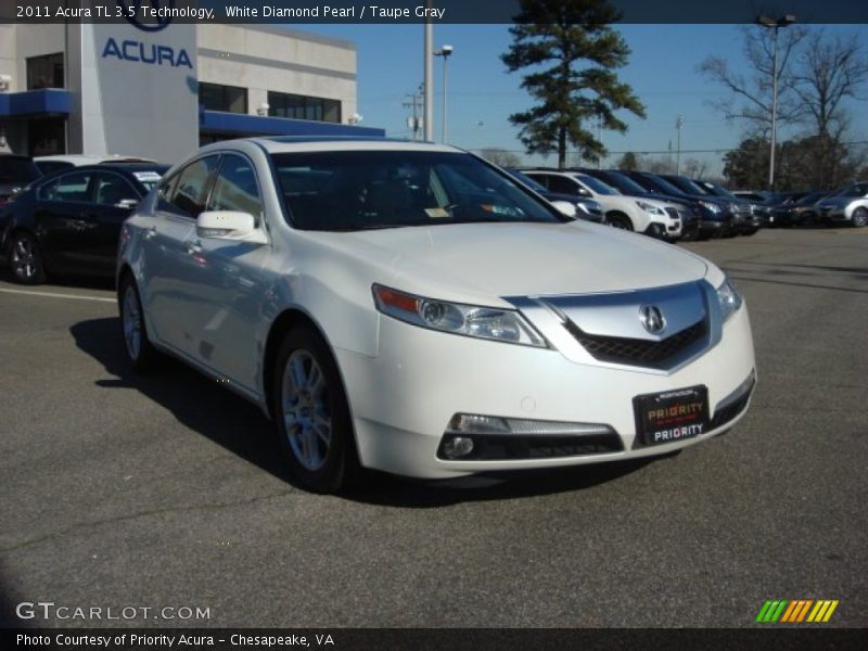White Diamond Pearl / Taupe Gray 2011 Acura TL 3.5 Technology