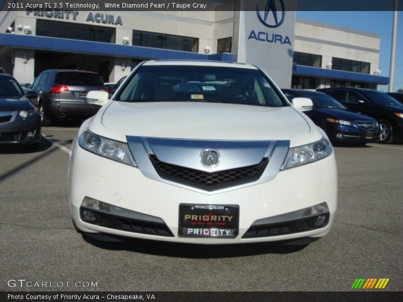 White Diamond Pearl / Taupe Gray 2011 Acura TL 3.5 Technology