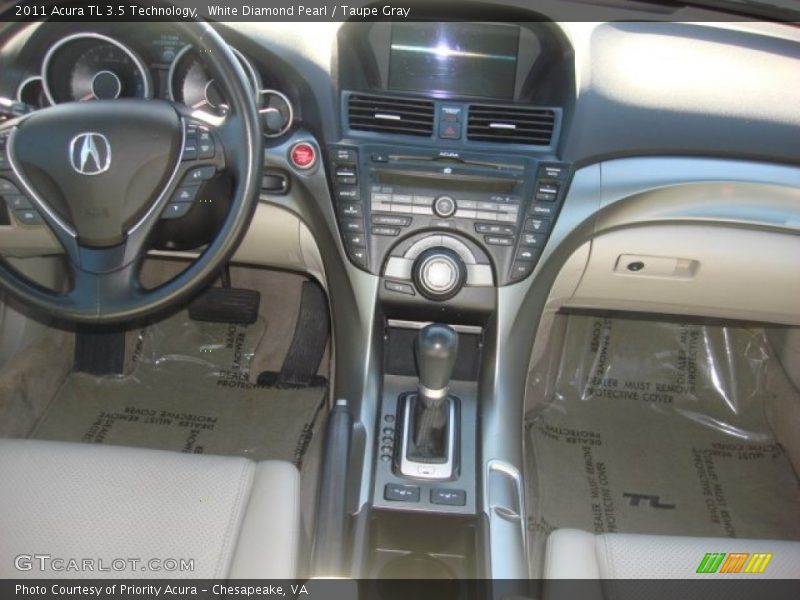 White Diamond Pearl / Taupe Gray 2011 Acura TL 3.5 Technology