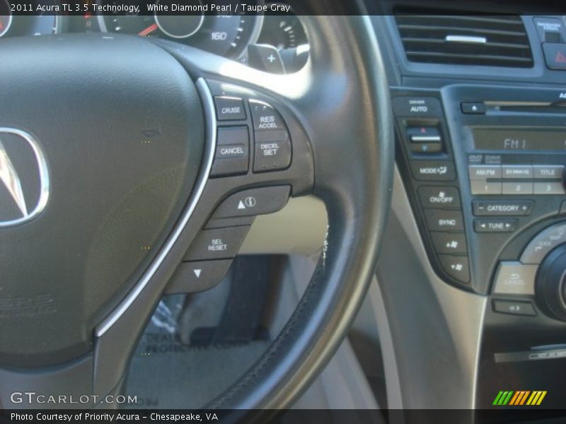 White Diamond Pearl / Taupe Gray 2011 Acura TL 3.5 Technology