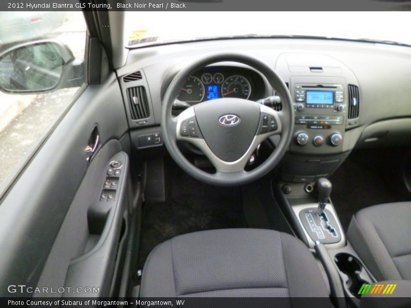 Black Noir Pearl / Black 2012 Hyundai Elantra GLS Touring