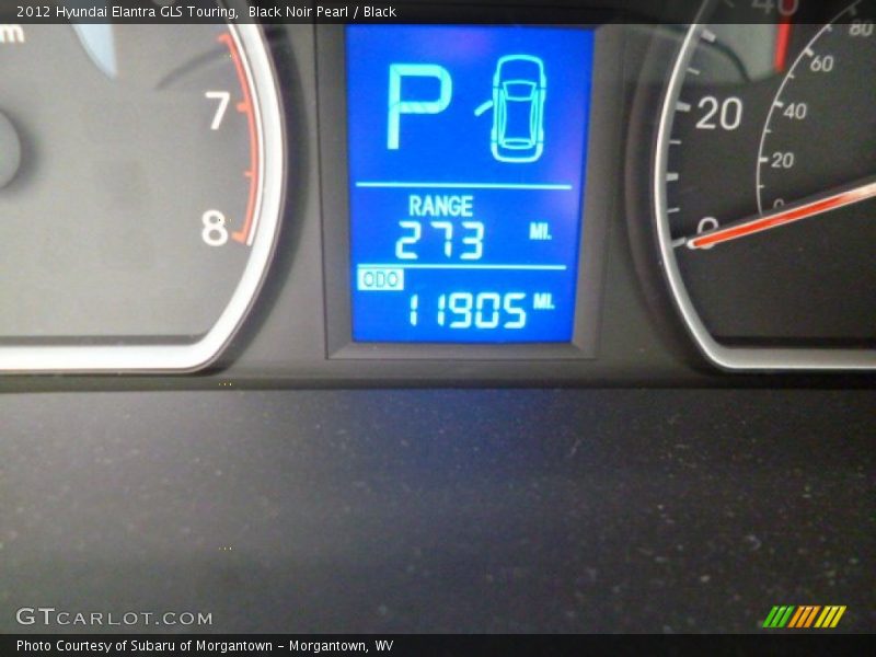 Black Noir Pearl / Black 2012 Hyundai Elantra GLS Touring