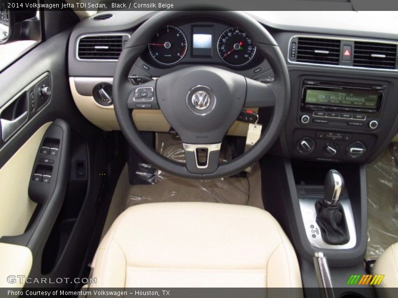 Black / Cornsilk Beige 2014 Volkswagen Jetta TDI Sedan