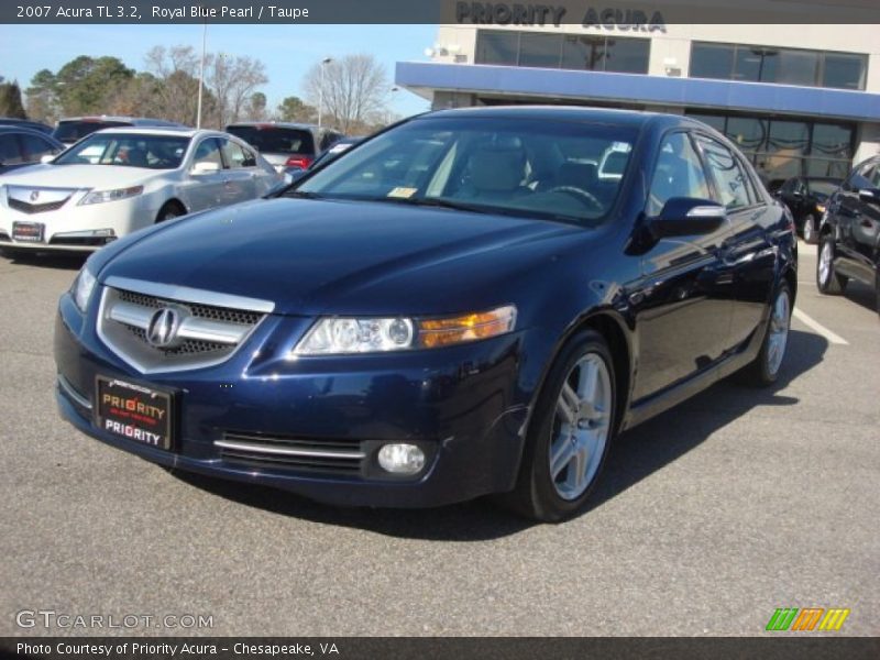 Royal Blue Pearl / Taupe 2007 Acura TL 3.2