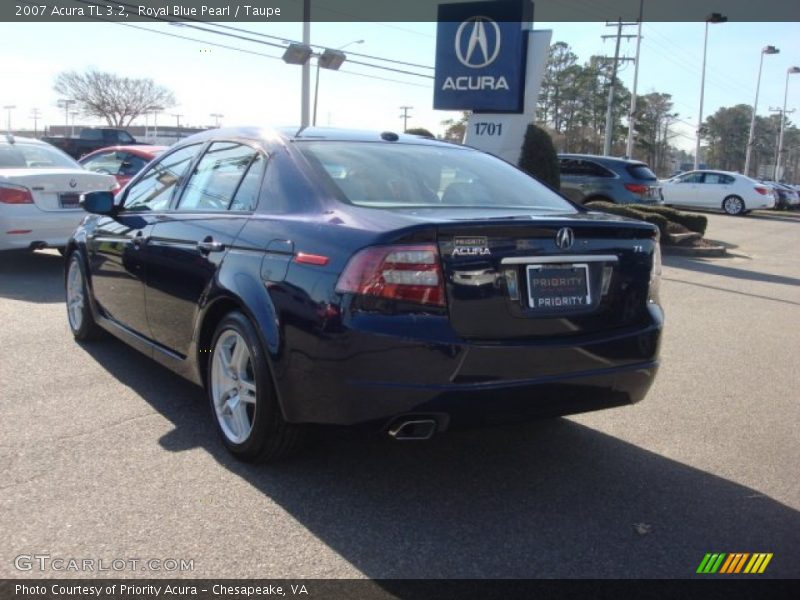 Royal Blue Pearl / Taupe 2007 Acura TL 3.2