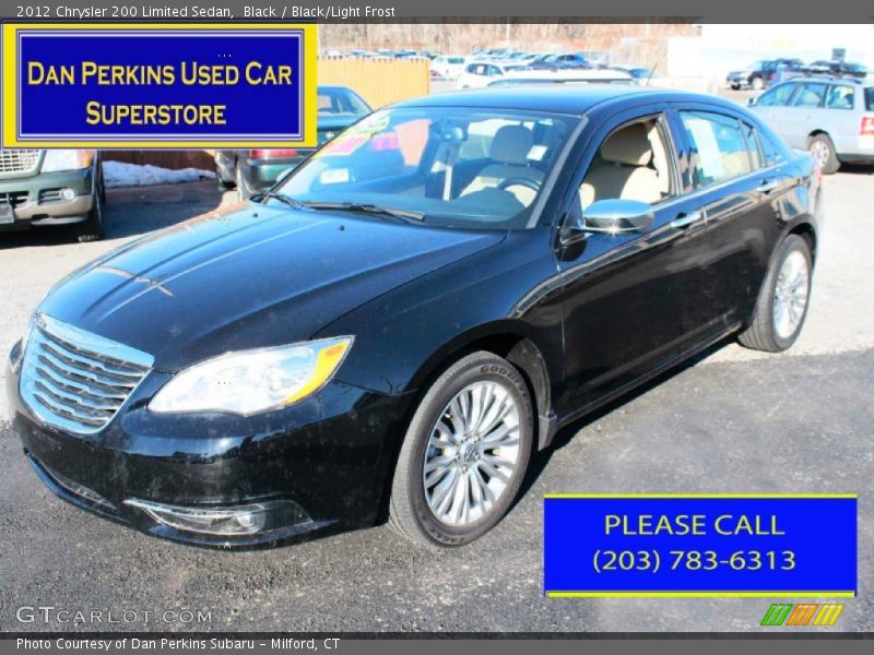 Black / Black/Light Frost 2012 Chrysler 200 Limited Sedan
