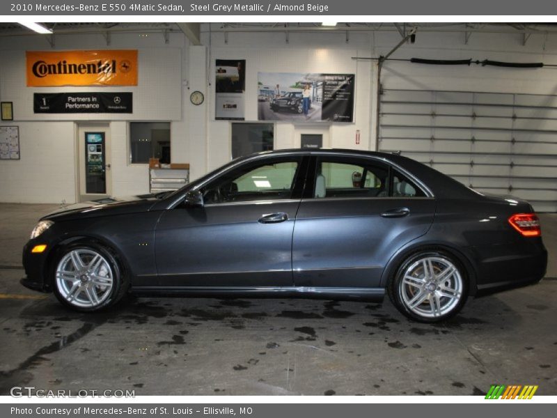 Steel Grey Metallic / Almond Beige 2010 Mercedes-Benz E 550 4Matic Sedan