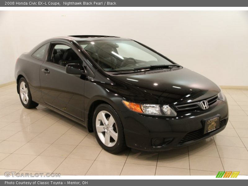 Nighthawk Black Pearl / Black 2008 Honda Civic EX-L Coupe