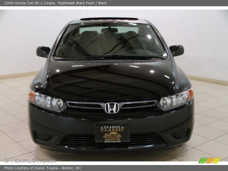 Nighthawk Black Pearl / Black 2008 Honda Civic EX-L Coupe