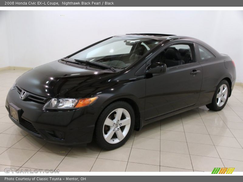 Nighthawk Black Pearl / Black 2008 Honda Civic EX-L Coupe