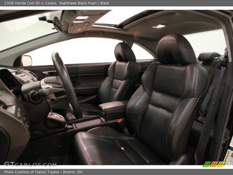 Nighthawk Black Pearl / Black 2008 Honda Civic EX-L Coupe