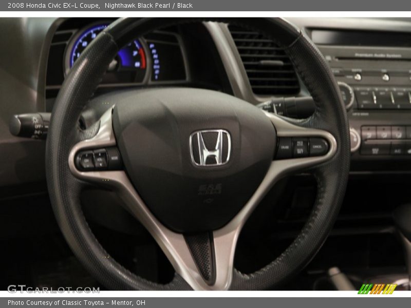 Nighthawk Black Pearl / Black 2008 Honda Civic EX-L Coupe