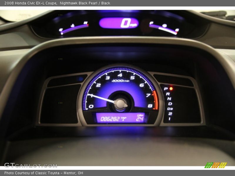 Nighthawk Black Pearl / Black 2008 Honda Civic EX-L Coupe