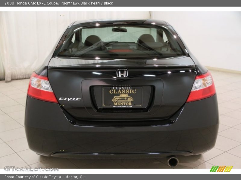 Nighthawk Black Pearl / Black 2008 Honda Civic EX-L Coupe