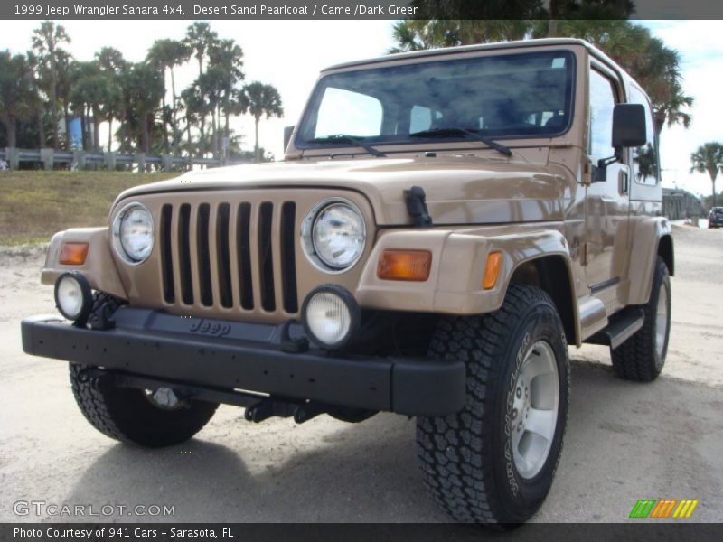 Desert Sand Pearlcoat / Camel/Dark Green 1999 Jeep Wrangler Sahara 4x4