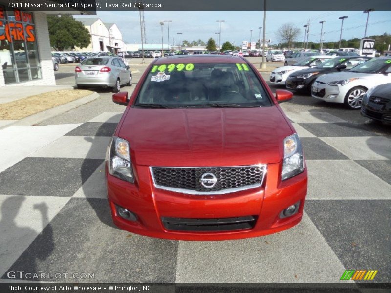 Lava Red / Charcoal 2011 Nissan Sentra SE-R Spec V