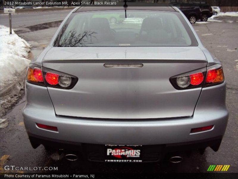 Apex Silver / Black Recaro 2012 Mitsubishi Lancer Evolution MR