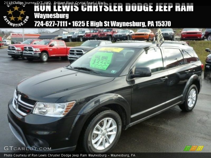 Brilliant Black Crystal Pearl / Black 2013 Dodge Journey SXT AWD
