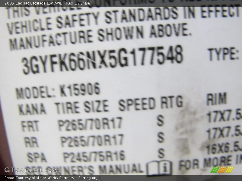 Red E / Shale 2005 Cadillac Escalade ESV AWD