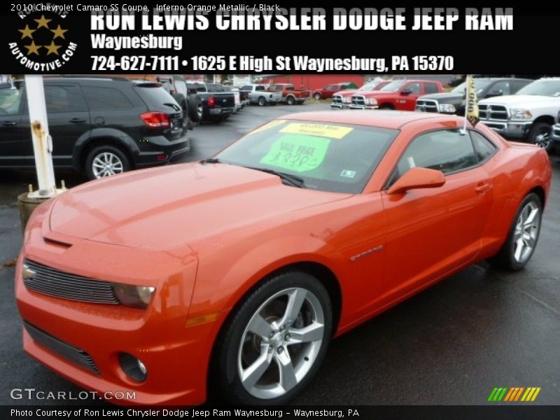 Inferno Orange Metallic / Black 2010 Chevrolet Camaro SS Coupe