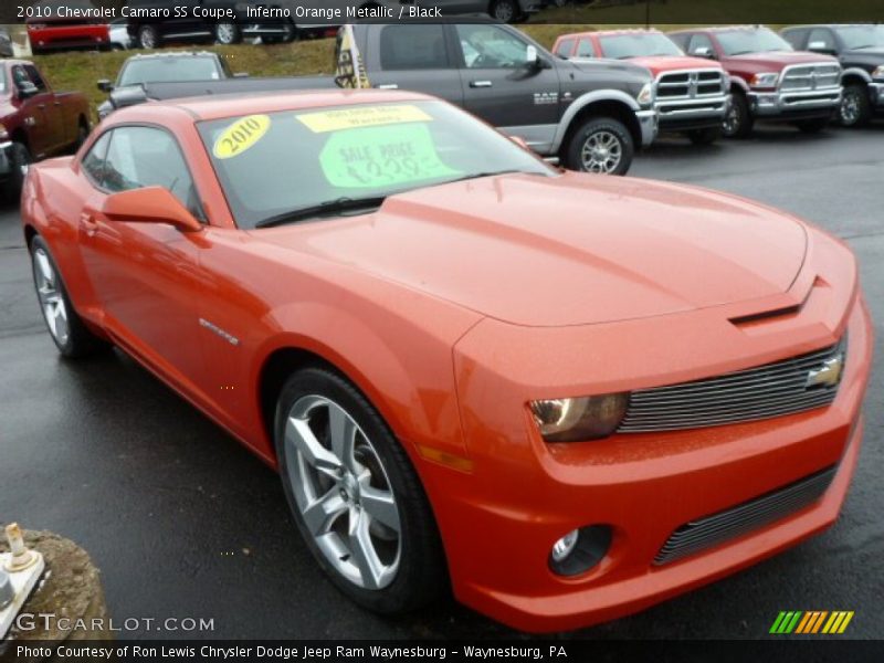 Inferno Orange Metallic / Black 2010 Chevrolet Camaro SS Coupe
