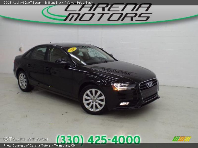 Brilliant Black / Velvet Beige/Black 2013 Audi A4 2.0T Sedan