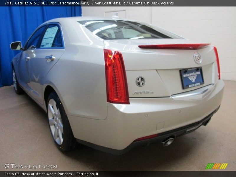 Silver Coast Metallic / Caramel/Jet Black Accents 2013 Cadillac ATS 2.0L Turbo Performance AWD