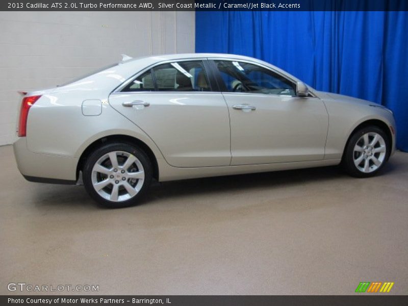 Silver Coast Metallic / Caramel/Jet Black Accents 2013 Cadillac ATS 2.0L Turbo Performance AWD