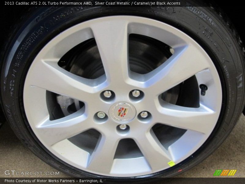 Silver Coast Metallic / Caramel/Jet Black Accents 2013 Cadillac ATS 2.0L Turbo Performance AWD