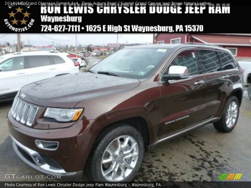 Deep Auburn Pearl / Summit Grand Canyon Jeep Brown Natura Leather 2014 Jeep Grand Cherokee Summit 4x4