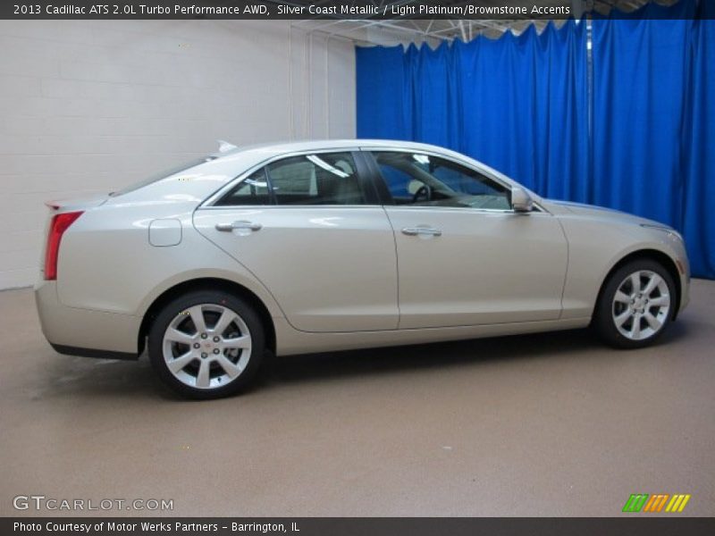 Silver Coast Metallic / Light Platinum/Brownstone Accents 2013 Cadillac ATS 2.0L Turbo Performance AWD