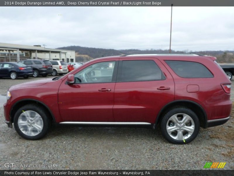 Deep Cherry Red Crystal Pearl / Black/Light Frost Beige 2014 Dodge Durango Limited AWD