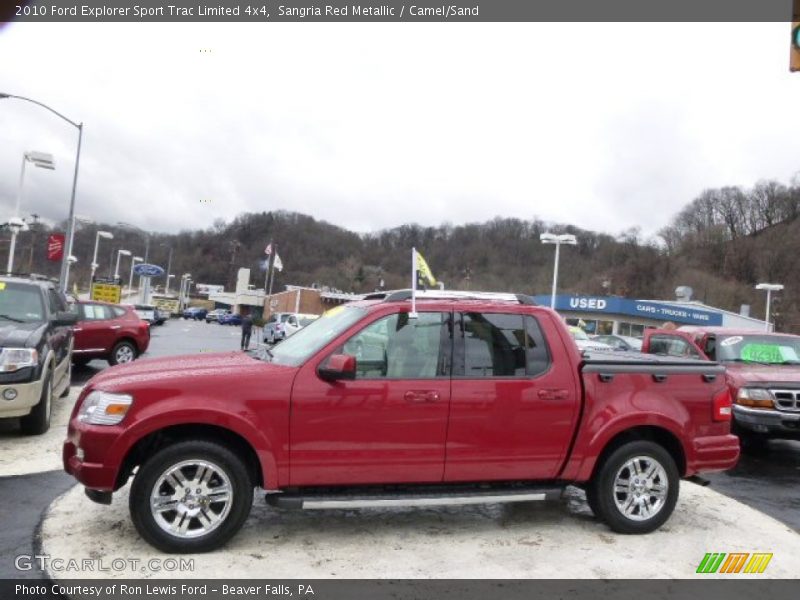 Sangria Red Metallic / Camel/Sand 2010 Ford Explorer Sport Trac Limited 4x4