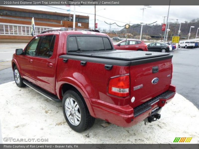 Sangria Red Metallic / Camel/Sand 2010 Ford Explorer Sport Trac Limited 4x4