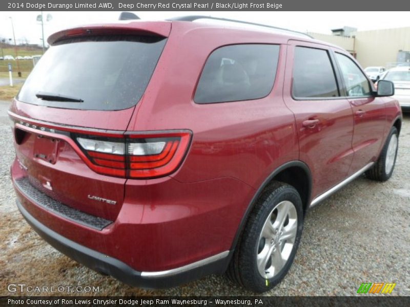 Deep Cherry Red Crystal Pearl / Black/Light Frost Beige 2014 Dodge Durango Limited AWD
