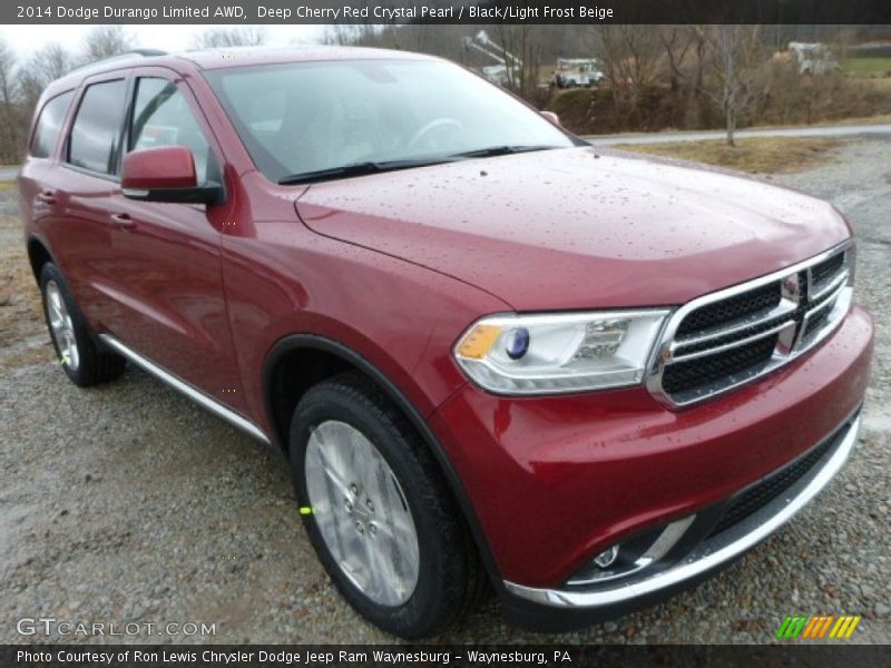 Deep Cherry Red Crystal Pearl / Black/Light Frost Beige 2014 Dodge Durango Limited AWD